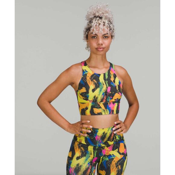 LULULEMON Wunder Train Longline Bra Medium Support C/D Cup Undertone Black Sz 8 - Picture 1 of 6